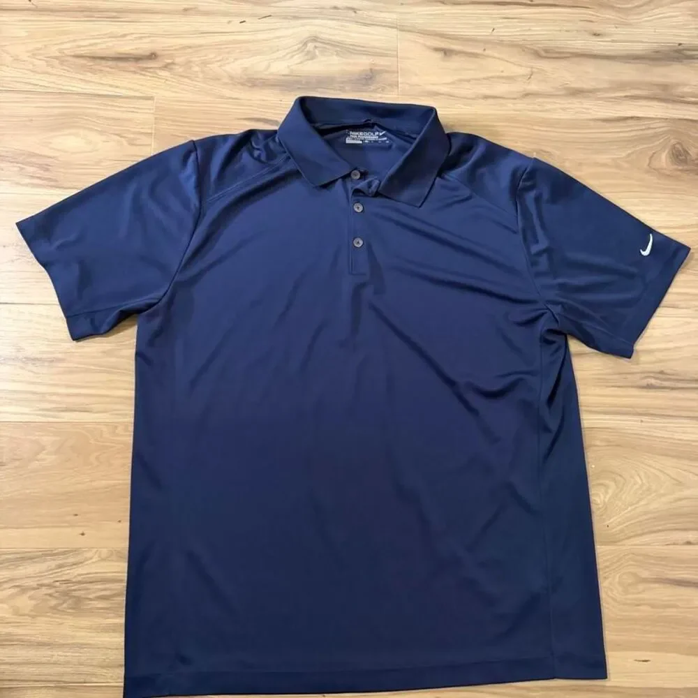 Nike Golf Performance Polo Shirt Mens Blue Short Sleeve embroidered swoosh XL